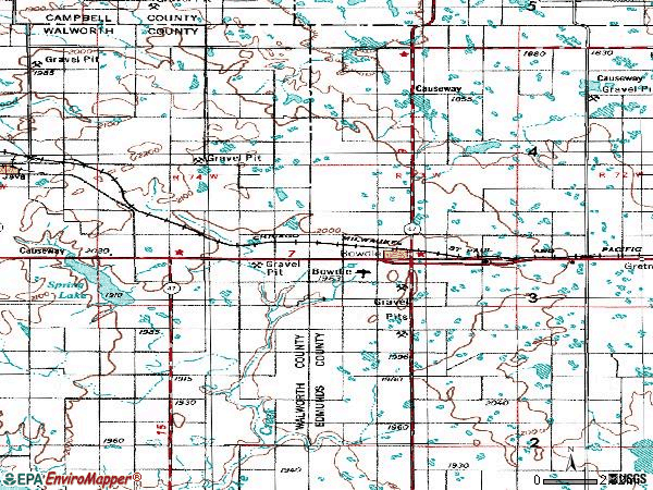 Zip code 57428 topographic map