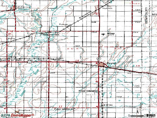 Zip code 57445 topographic map