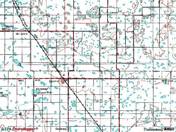 Zip code 57448 topographic map