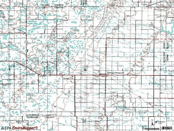 Zip code 57456 topographic map