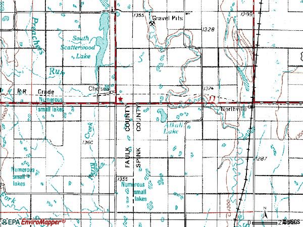 Zip code 57465 topographic map