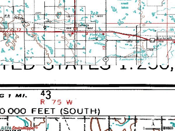 Zip code 57473 topographic map