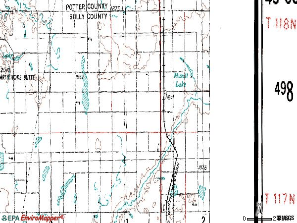 Zip code 57520 topographic map