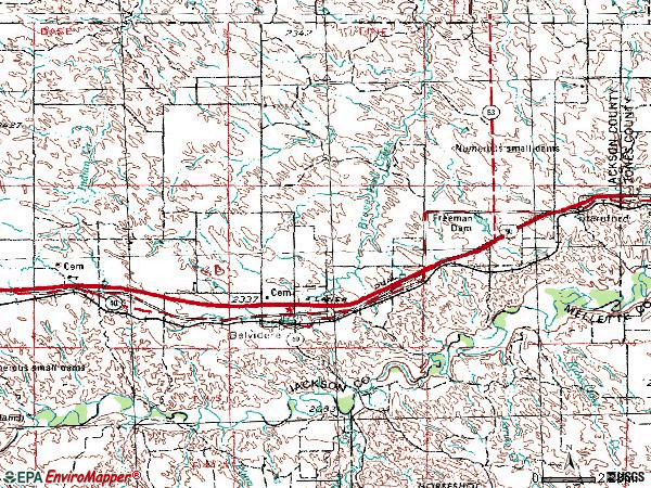 Zip code 57521 topographic map