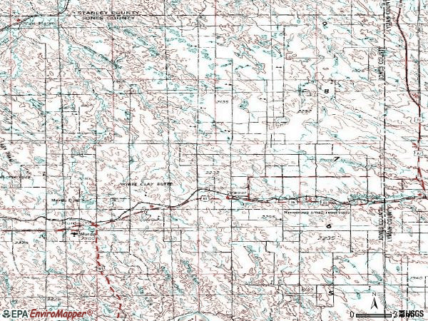 Zip code 57531 topographic map