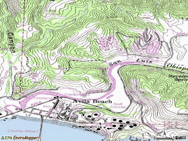 Zip code 93424 topographic map