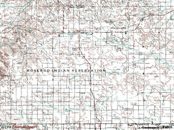 Zip code 57555 topographic map