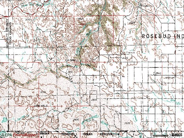 Zip code 57572 topographic map