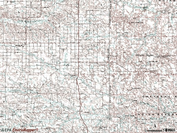 Zip code 57644 topographic map