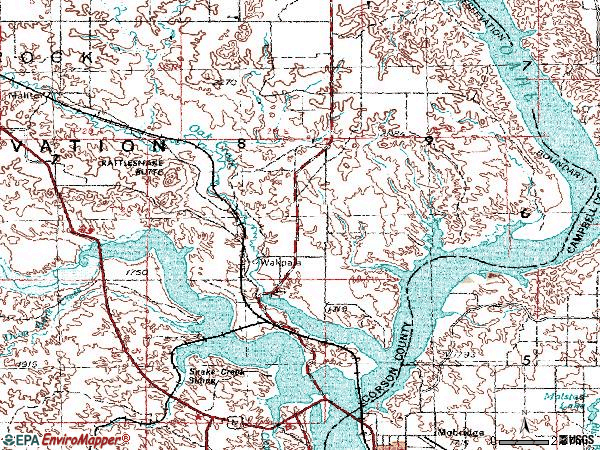 Zip code 57658 topographic map
