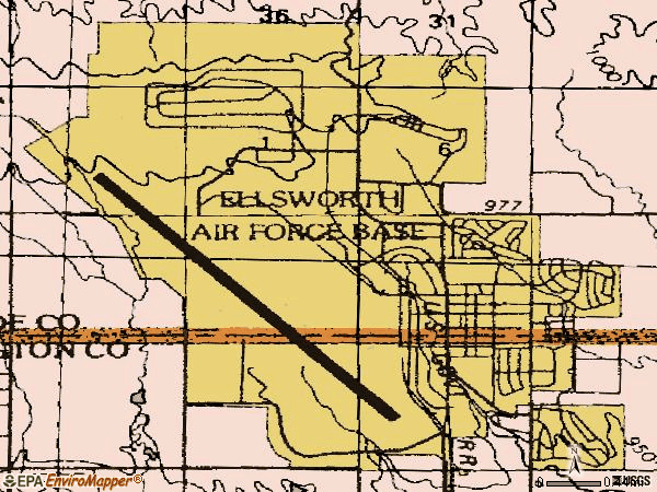 Zip code 57706 topographic map