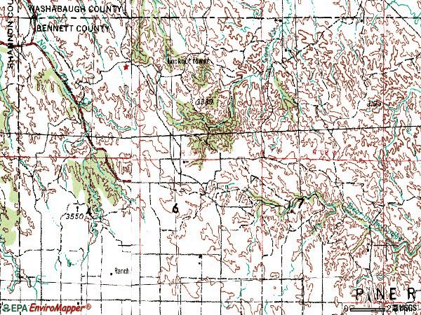 Zip code 57714 topographic map