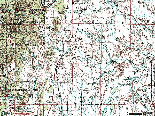 Zip code 57738 topographic map