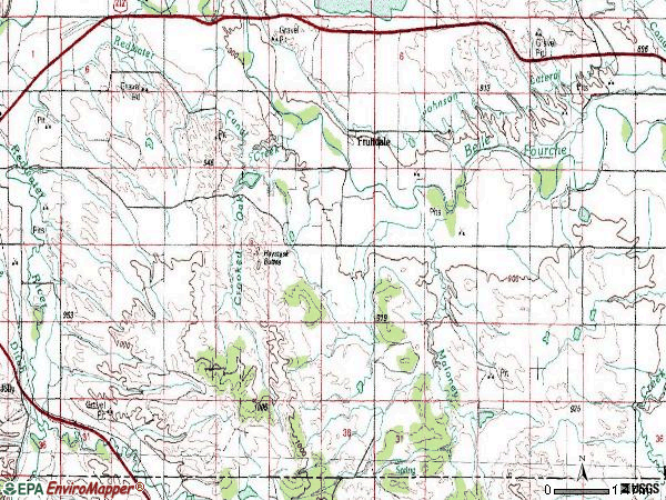 Zip code 57742 topographic map