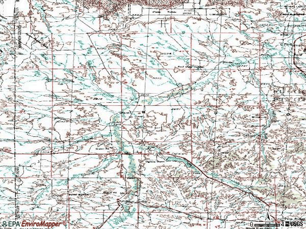 Zip code 57764 topographic map