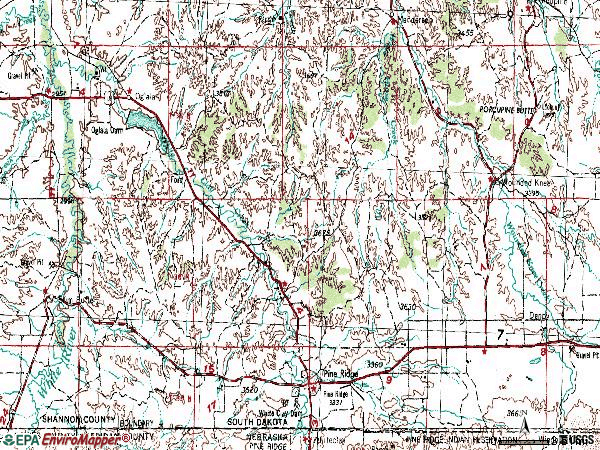Zip code 57770 topographic map