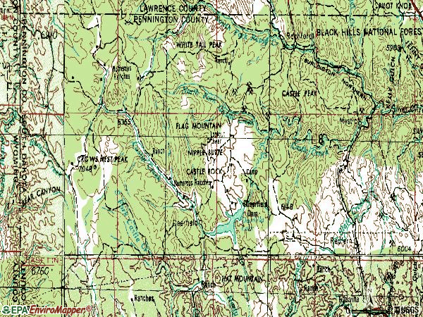 Zip code 57778 topographic map