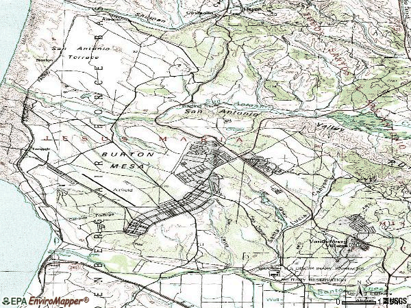 Zip code 93437 topographic map