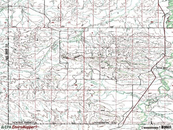 Zip code 69337 topographic map