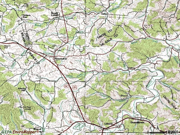 Zip code 37012 topographic map