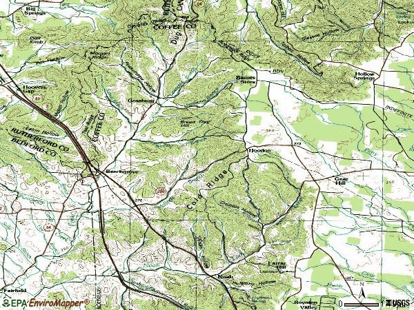 Zip code 37018 topographic map
