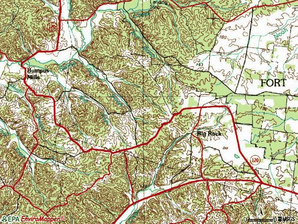 Zip code 37023 topographic map