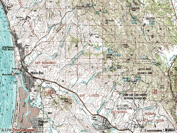 Zip code 93442 topographic map