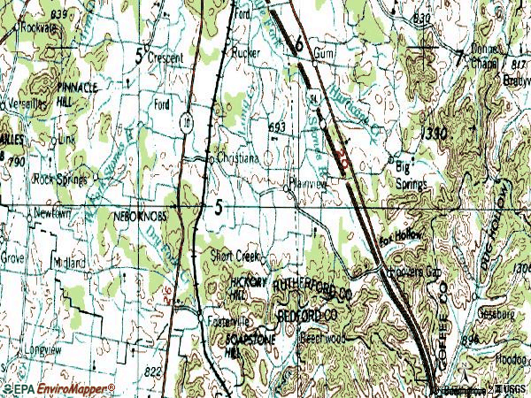 Zip code 37037 topographic map