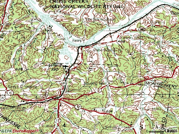 Zip code 37050 topographic map