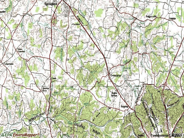 Zip code 37073 topographic map