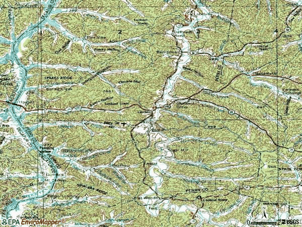 Zip code 37096 topographic map