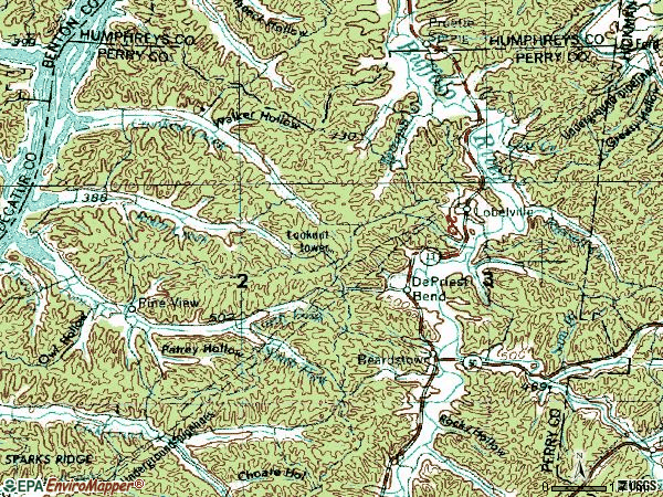 Zip code 37097 topographic map