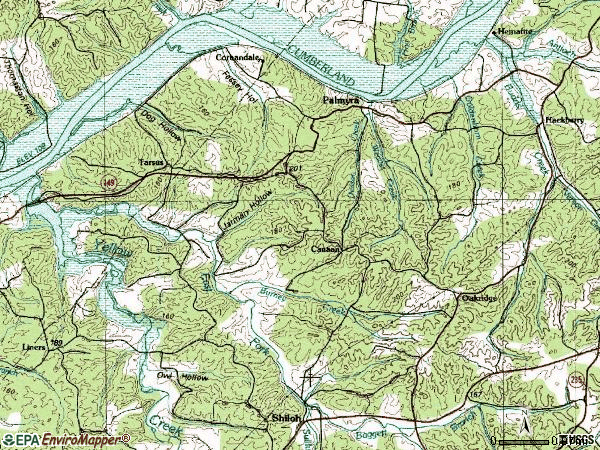 Zip code 37142 topographic map