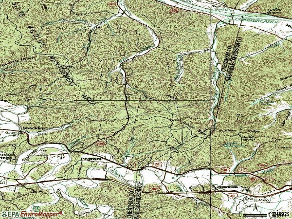 Zip code 37143 topographic map