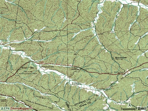 Zip code 37147 topographic map