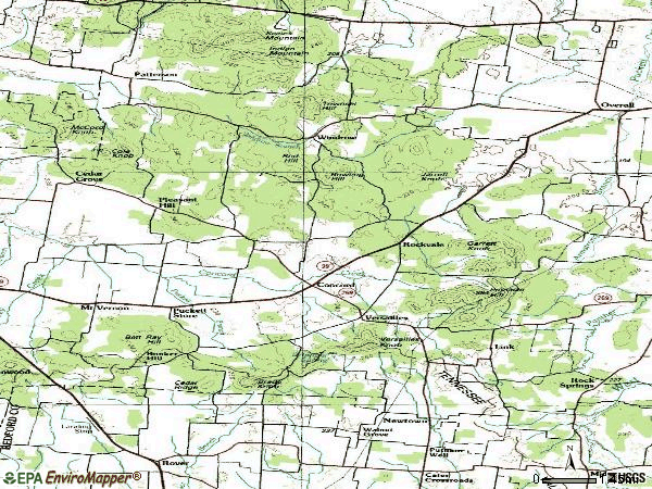 Zip code 37153 topographic map