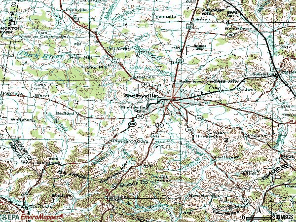 Zip code 37160 topographic map