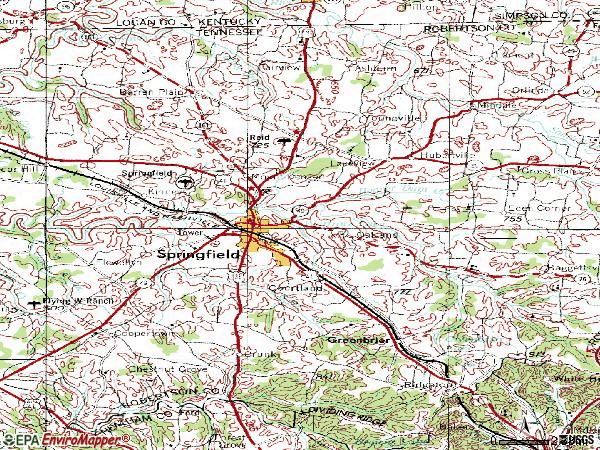 Zip code 37172 topographic map