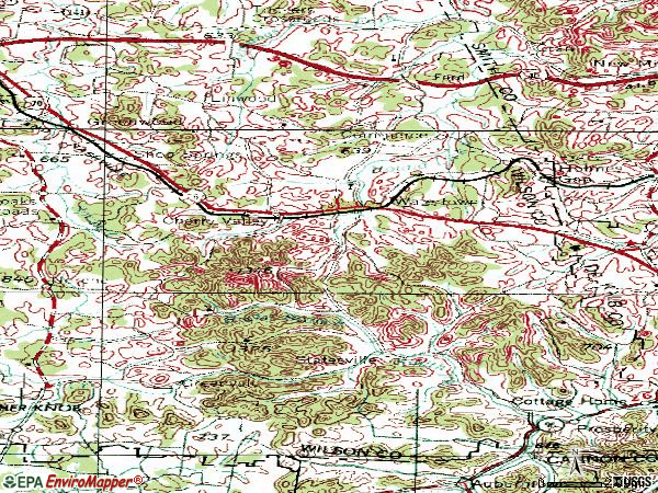 Zip code 37184 topographic map