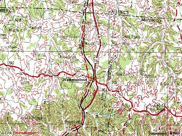 Zip code 37186 topographic map