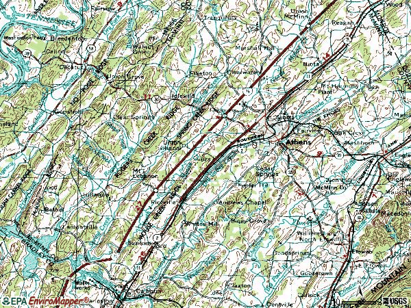 Zip code 37303 topographic map