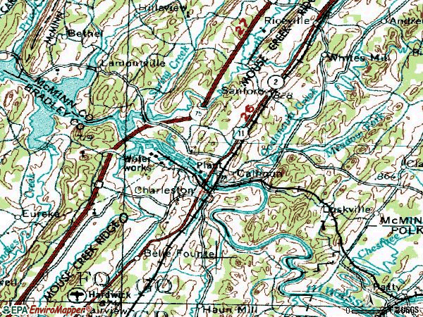 Zip code 37309 topographic map