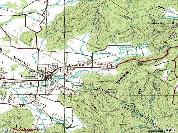 Zip code 37318 topographic map