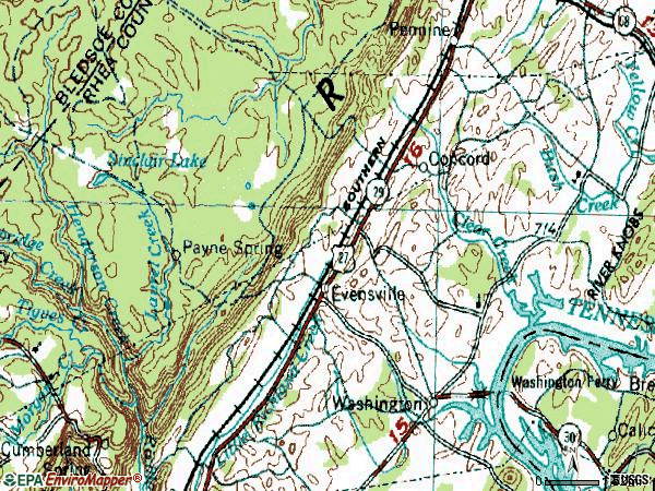 Zip code 37332 topographic map