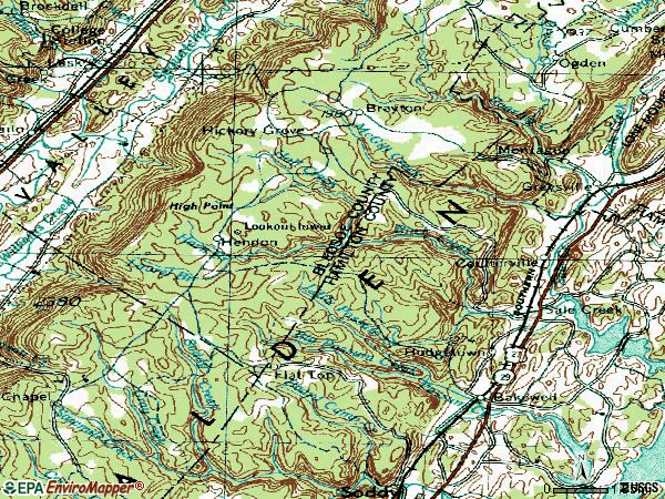 Zip code 37338 topographic map