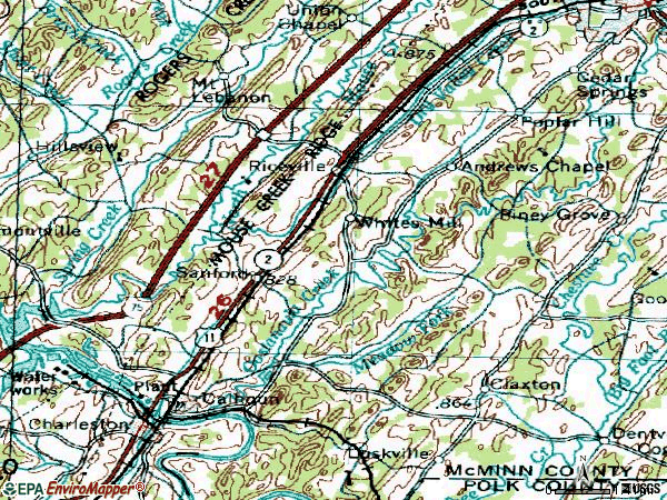 Zip code 37370 topographic map