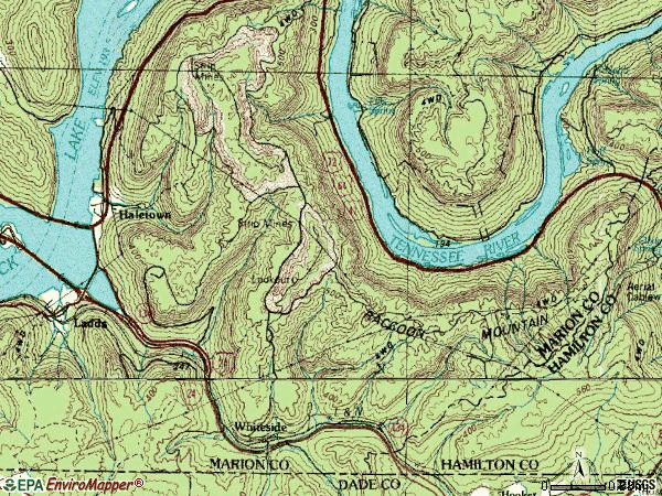 Zip code 37396 topographic map