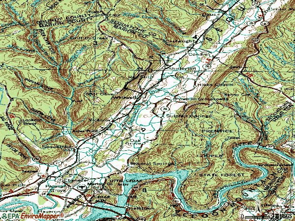 Zip code 37397 topographic map