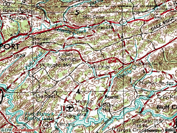 Zip code 37617 topographic map