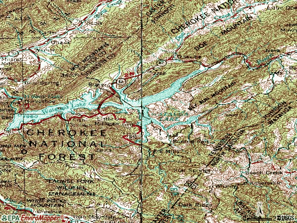 Zip code 37640 topographic map